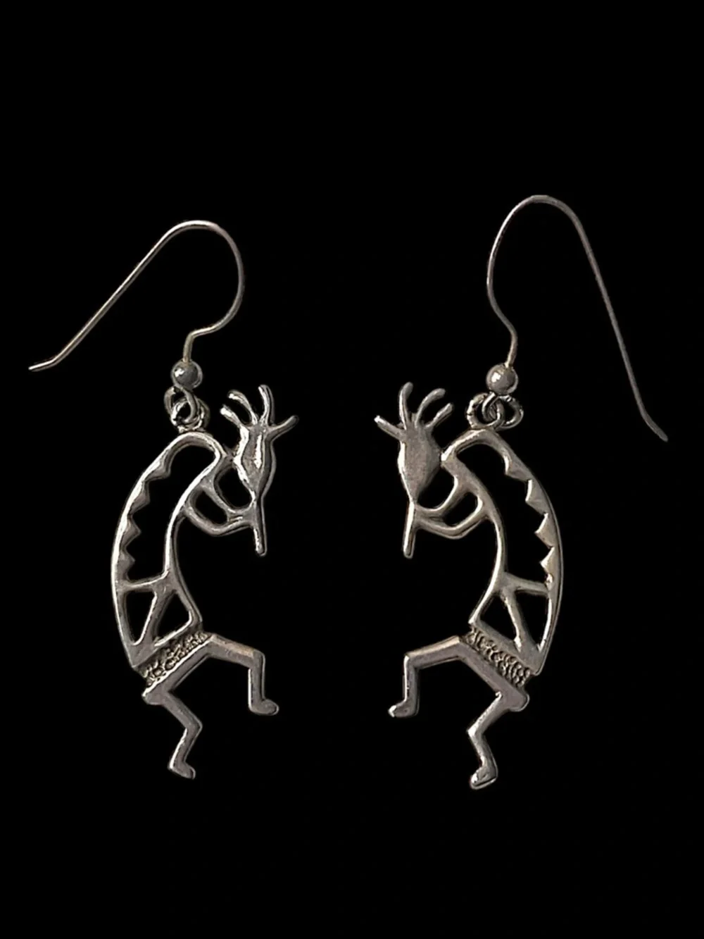 Vintage Sterling Silver Kokopelli Southwestern Earrings